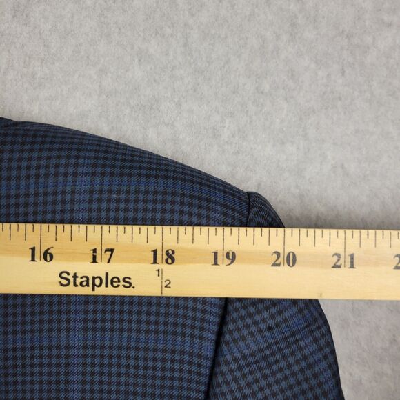 Davide Cenci 100% Wool Blue Check Rayon Lined LS Notch Suit Jacket Blazer 54R - Picture 10 of 12